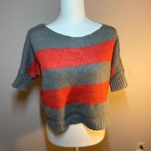 Forever 21 Grey and Pink Knit Sweater